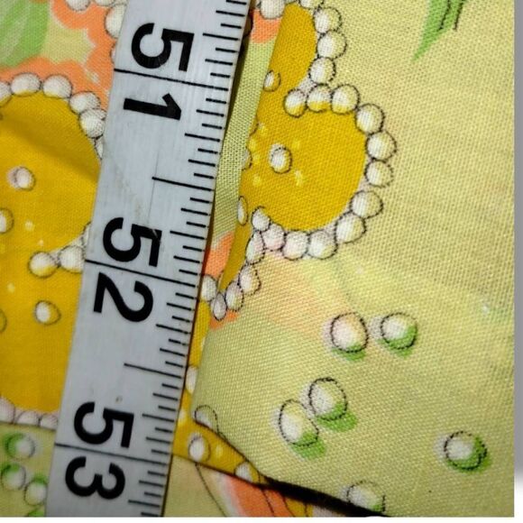 Vtg Ameritex Womens Nightgown Sz Small Maxi Yellow Print Elastic Waist Neck - Picture 10 of 10